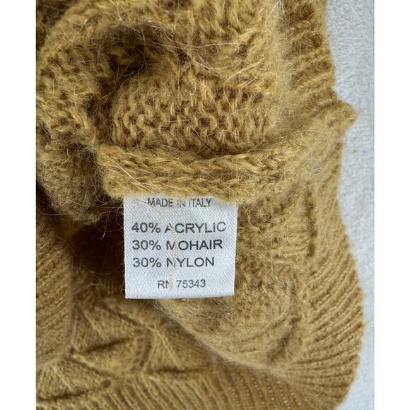 Elsamanda Italy Gold Mohair Sweater Cowl Neck Oversized Yellow S L - Picture 7 of 9